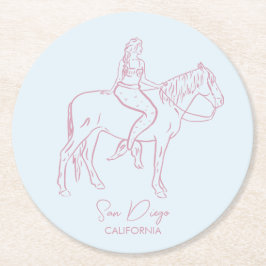 Posavasos Redondo De Papel Gráfico de la sirena