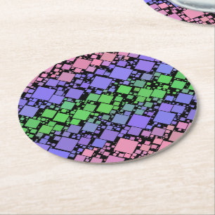 Posavasos Redondo De Papel Groovy Boho Retro Mod Geométrico Orgullo Trigénero