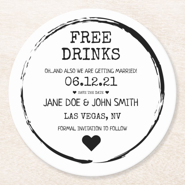 Posavasos Redondo De Papel Guardar la montaña de fechas (Anverso)