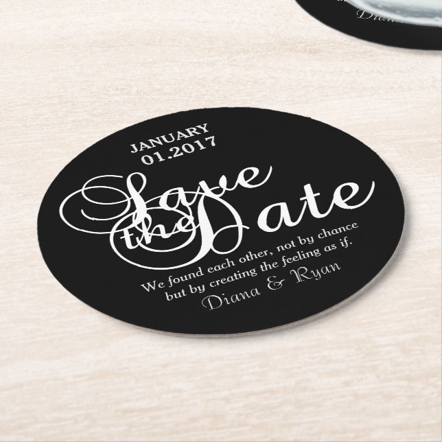 Posavasos Redondo De Papel Guardar los procesadores de fecha (En perspectiva)