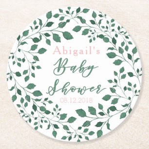 Posavasos Redondo De Papel Guirnalda Baby Shower personalizado el de las