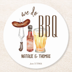 Posavasos Redondo De Papel Hacemos barbacoa barbacoa parejas ducha favores