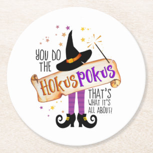Posavasos Redondo De Papel Haces el Hokus Pokus Witch Magic ID982