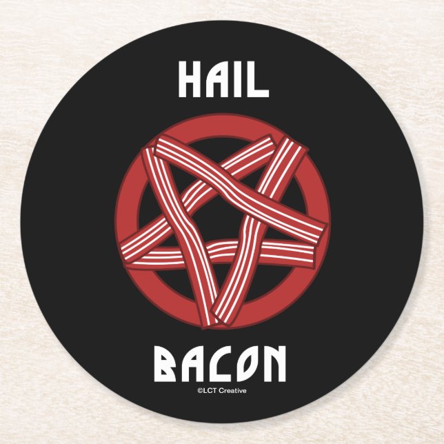 Posavasos Redondo De Papel Hail Bacon (Anverso)