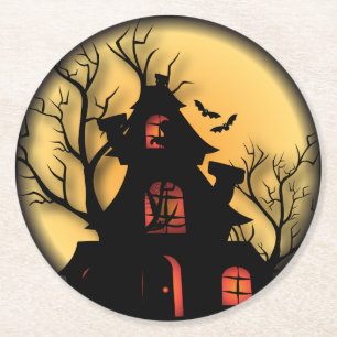 Posavasos Redondo De Papel Halloween atormentado