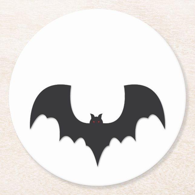 Posavasos Redondo De Papel Halloween bat (Anverso)
