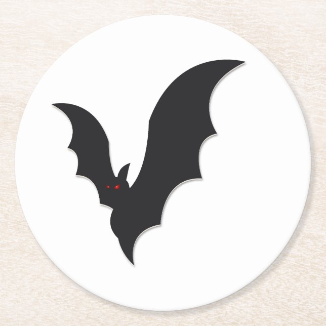 Posavasos Redondo De Papel Halloween bat (Anverso)