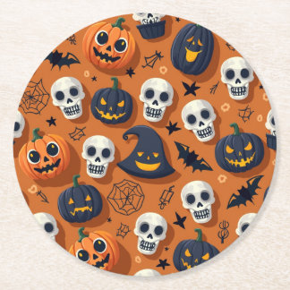 Posavasos Redondo De Papel Halloween Coasters - Perfecto para una reunión ato