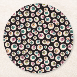 Posavasos Redondo De Papel Halloween Eyeballs