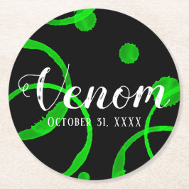 Posavasos Redondo De Papel Halloween Green Venom Slime Coaster