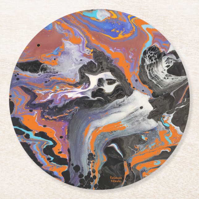 Posavasos Redondo De Papel Halloween Happy Spooky (Anverso)