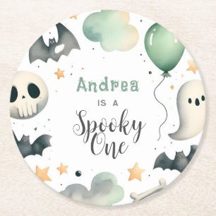 Posavasos Redondo De Papel Halloween Spooky primero uno