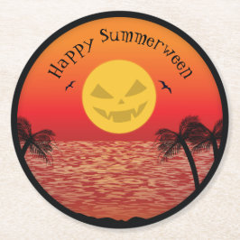 Posavasos Redondo De Papel Halloween tropical