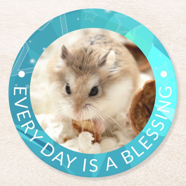 Posavasos Redondo De Papel Hammyville - Cute Robo Hamster (Anverso)