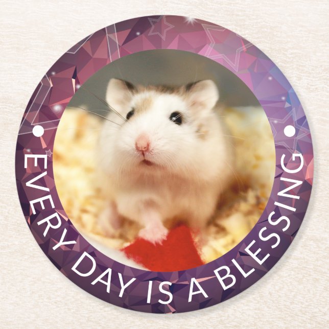 Posavasos Redondo De Papel Hammyville - Cute Robo Hamster (Anverso)