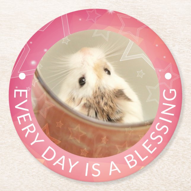 Posavasos Redondo De Papel Hammyville - Cute Robo Hamster (Anverso)