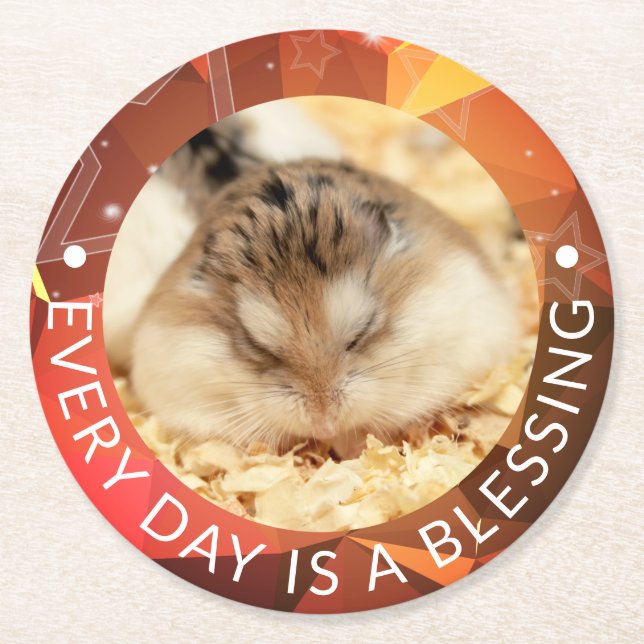 Posavasos Redondo De Papel Hammyville - Cute Robo Hamster (Anverso)