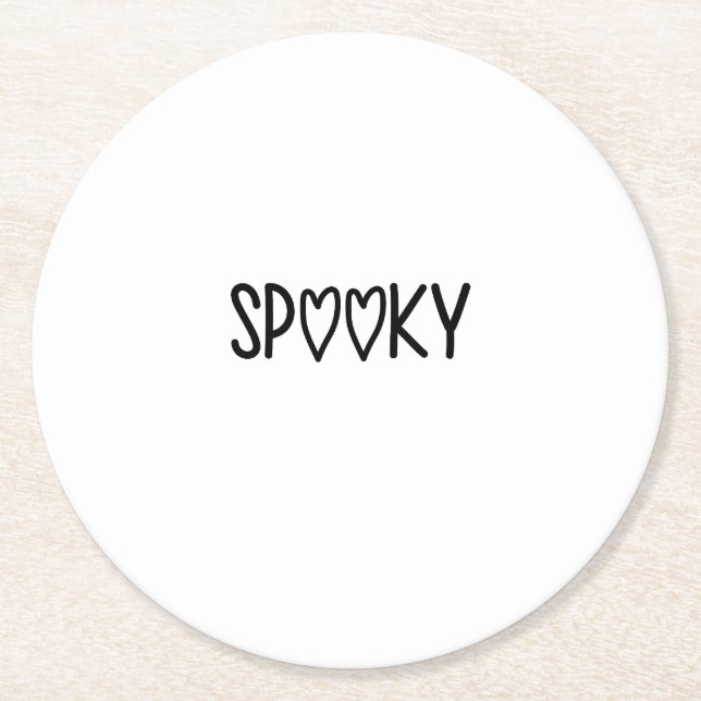 Posavasos Redondo De Papel Heart Typography spooky (Anverso)