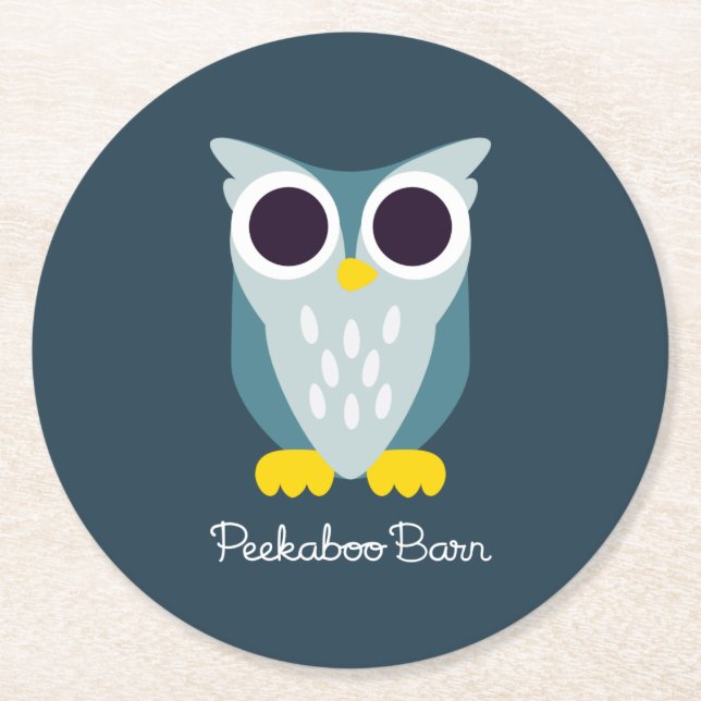 Posavasos Redondo De Papel Henry el búho (Anverso)