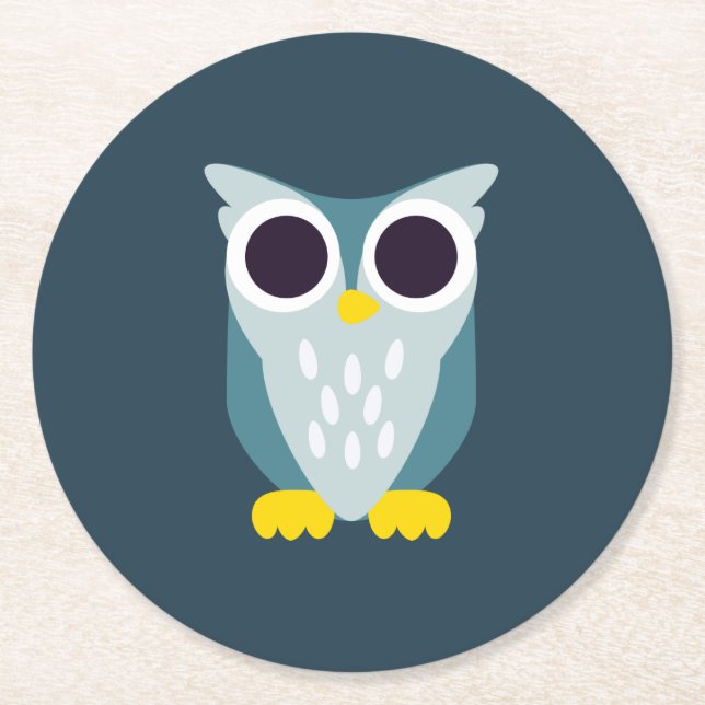 Posavasos Redondo De Papel Henry el búho (Anverso)