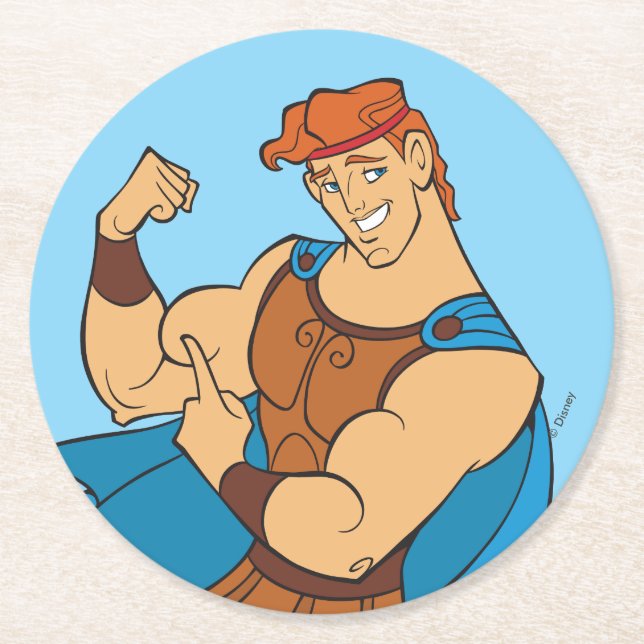 Posavasos Redondo De Papel Hercules Bicep Flex Round Paper Coaster (Anverso)