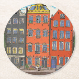 Posavasos Redondo De Papel Herengracht Canal Amsterdam Países Bajos