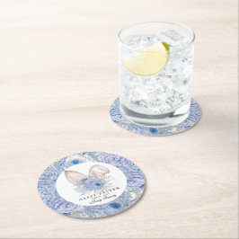 Posavasos Redondo De Papel Hermosa Pascua Azul Púrpura