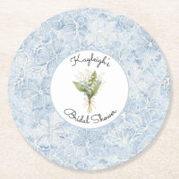 Hermoso Baño de Novia con Flores Azules Blancas