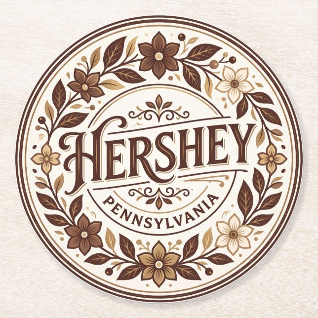 Posavasos Redondo De Papel Hershey EE. UU. (Anverso)