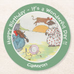 Posavasos Redondo De Papel Hey Diddle Diddle Birthday Party Collection<br><div class="desc">Ilustracion de rima de guardería de "La verdadera gansa madre" de Blanche Fisher Wright (1916). Una imagen de dominio público fuera de los derechos de autor. Esto se hace a partir de una imagen de muy alta resolución, escaneada directamente desde la fuente original, y por lo tanto ofrece la más...</div>