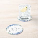 Posavasos Redondo De Papel Hidrangea Azul Moderna Ducha Marítima Floral<br><div class="desc">Presentamos nuestra "Moderna Hydrangea Azul Floral Bridal Shower Round Paper Coaster"! Estos elegantes y elegantes embutidos son perfectos para añadir un toque de encanto floral a la ducha de novia. Con un bonito diseño con delicadas flores azules de hidrangea y hojas verdes exuberantes, estas tiras mejoran el entorno de su...</div>