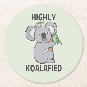 Posavasos Redondo De Papel Highly Koalafied Koala