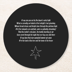 Posavasos Redondo De Papel Himno Nacional de EE. UU. The Star - Spangled Bann