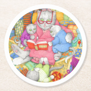 Posavasos Redondo De Papel HISTORIA DE HISTORIA BASURA DE papel - Blanco