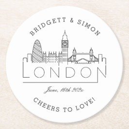 Posavasos Redondo De Papel Hitos de Londres | Saludos para amar el Cacao de P