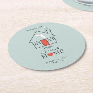 Posavasos Redondo De Papel Hogar dulce personalizado de Florida
