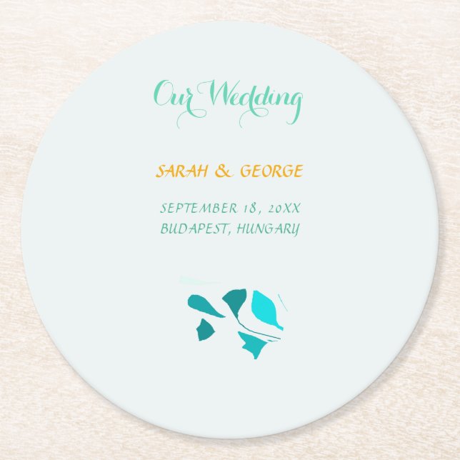 Posavasos Redondo De Papel Hojas de eucalipto (Anverso)