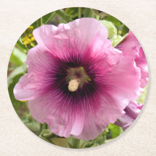 POSAVASOS REDONDO DE PAPEL HOLLYHOCKS