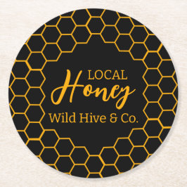 Posavasos Redondo De Papel Honeycomb – Black or White Background