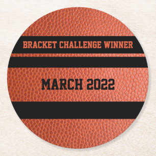 Posavasos Redondo De Papel Hoops Bracket Challenge Winner Coasters