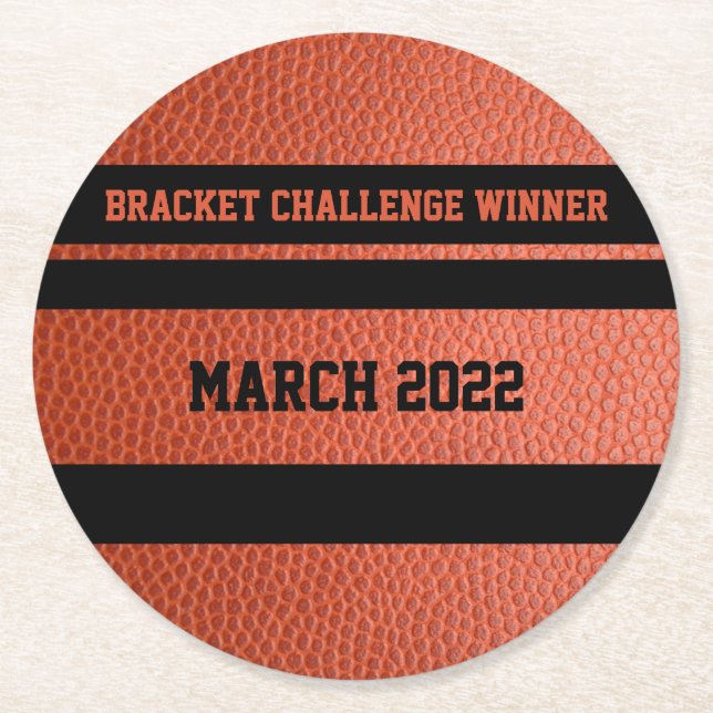 Posavasos Redondo De Papel Hoops Bracket Challenge Winner Coasters (Anverso)