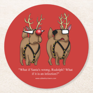 Posavasos Redondo De Papel Humor de los Navidades de las castas