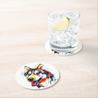 Posavasos Redondo De Papel Husky Lovers Stone Coaster| Coaster de Piedra para