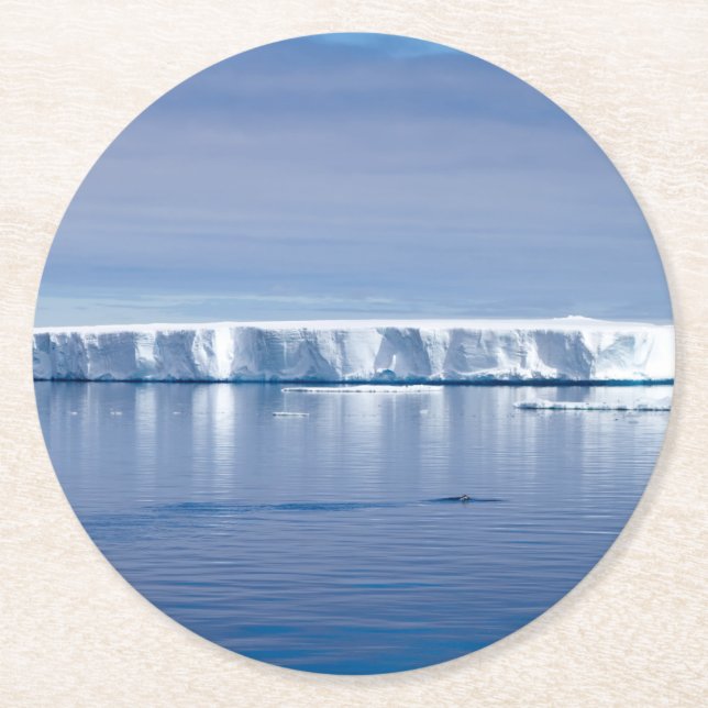 Posavasos Redondo De Papel iceberg flotante (Anverso)