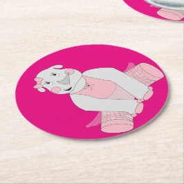 Posavasos Redondo De Papel illusima Ballerina Rhino