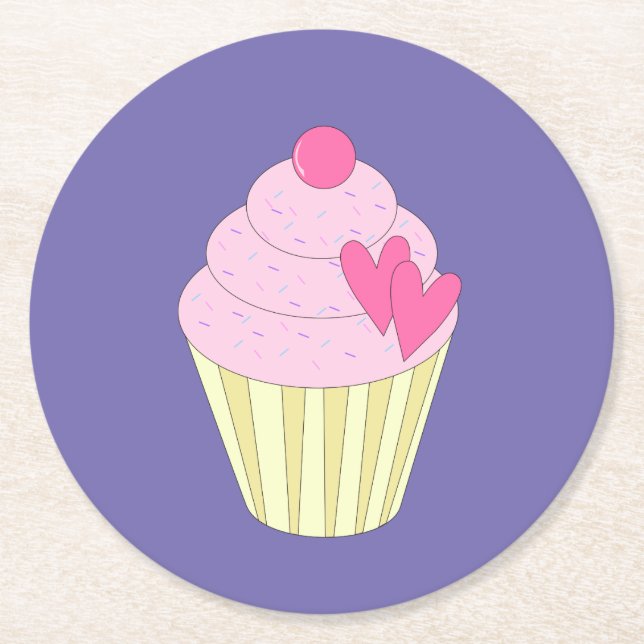 Posavasos Redondo De Papel illusima púrpura (Anverso)