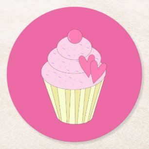 Posavasos Redondo De Papel illusima Rosa