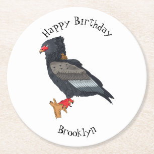 Posavasos Redondo De Papel Ilustracion Bateleur Eagle