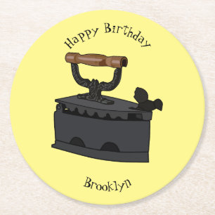 Posavasos Redondo De Papel Ilustracion de personalizado de carbón vegetal