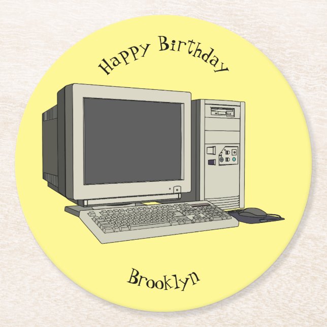 Posavasos Redondo De Papel Ilustracion de personalizado de equipos (Anverso)